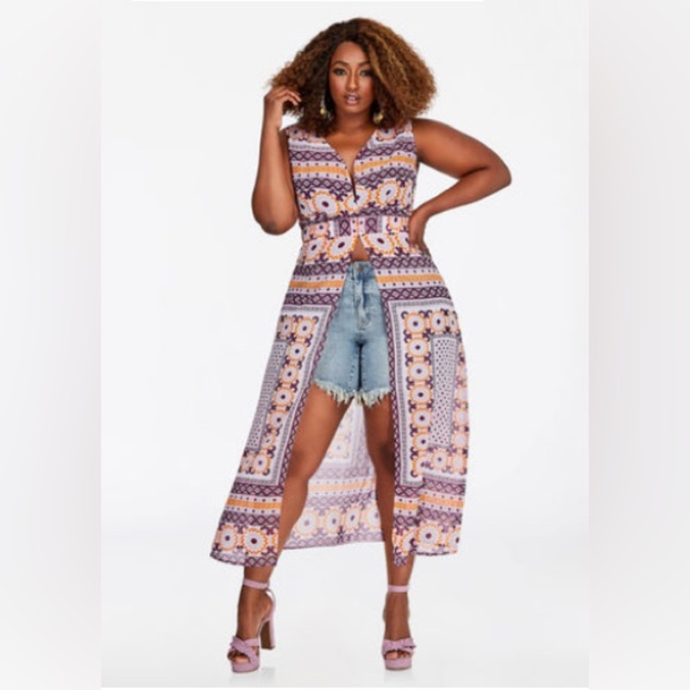 Moroccan Print Maxi Duster